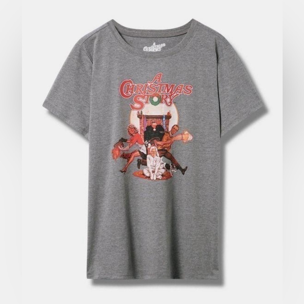 Torrid A Christmas Story Classic Fit Cotton Crew Tee Gray Size 2 / 2X